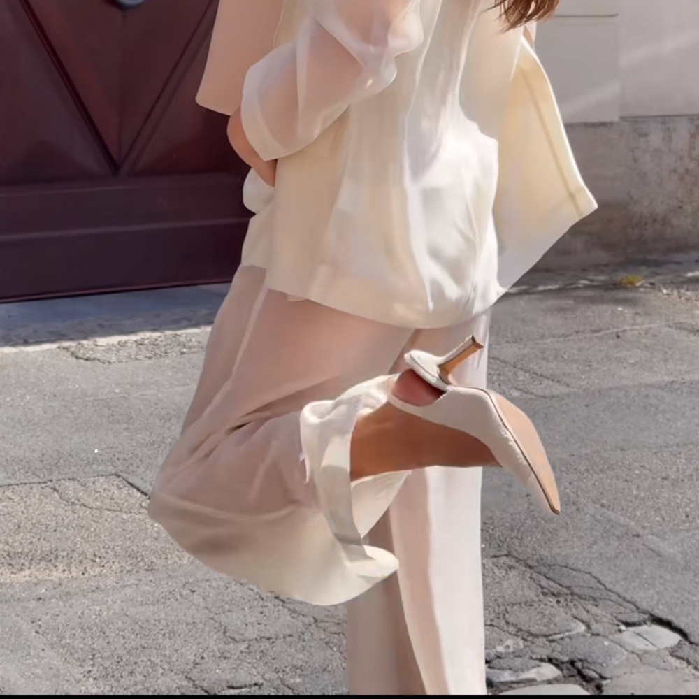 H&M EDITION WIDE-LEG SHEER PANTS - Picture 12 of 14